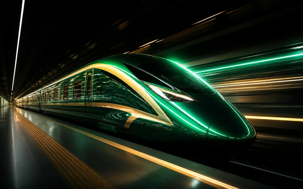 Sleek high-speed electric train representing fast, modern Aesthetic Website Designs builds